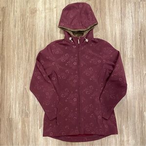 Sierra Experience Purple Floral Fleece Lined Rain Jacket Coat Size Small